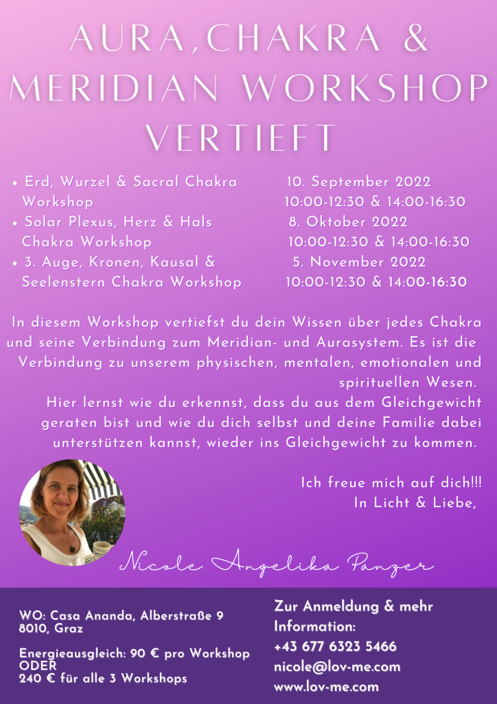 Aura, Chakra und Meridian Workshop vertieft